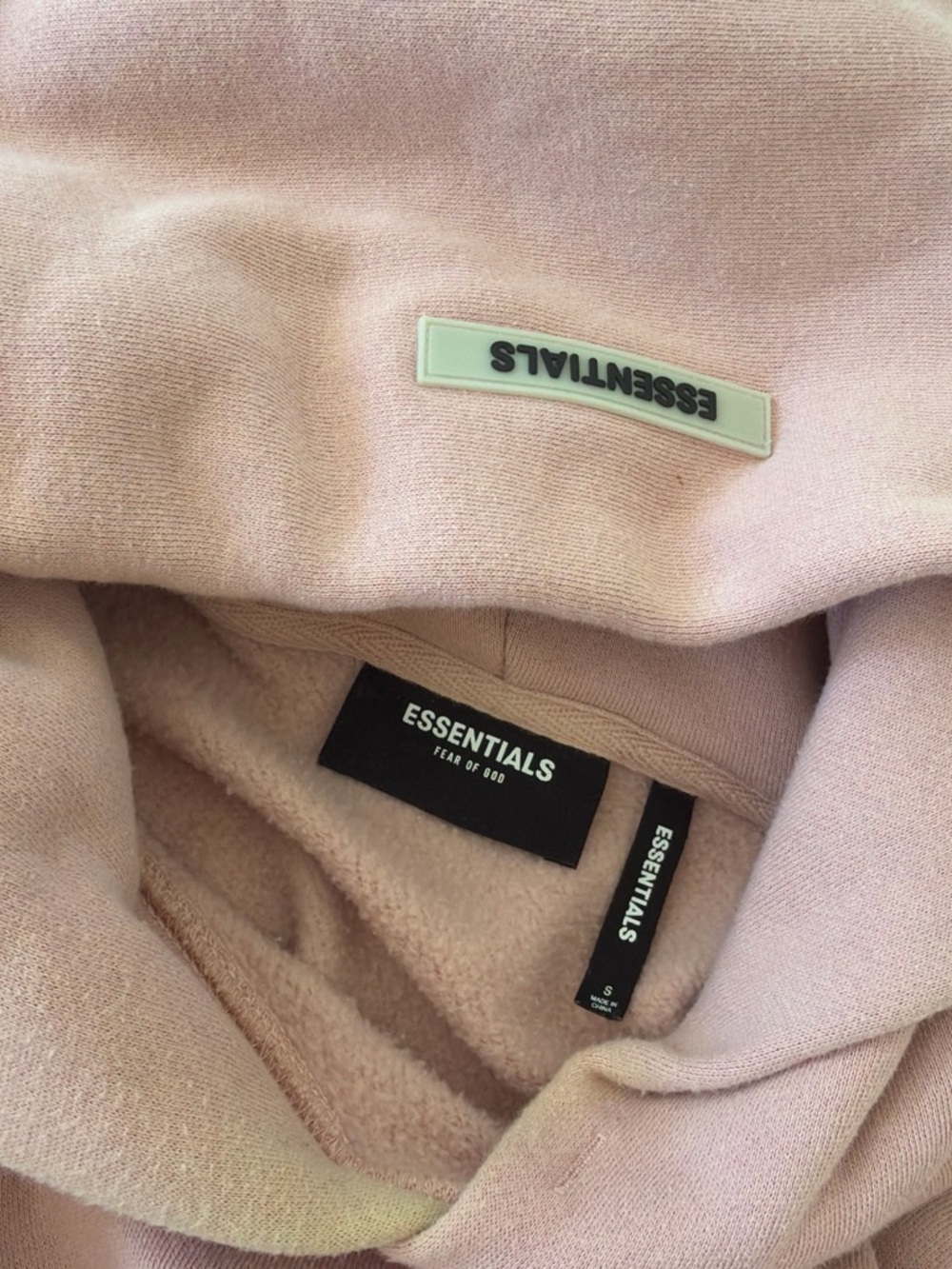 ESSENTIALS Dusty Pink Logo Hoodie - Picture 4 of 4
